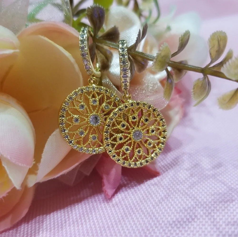 18k Gold plated cubic zirconia earrings